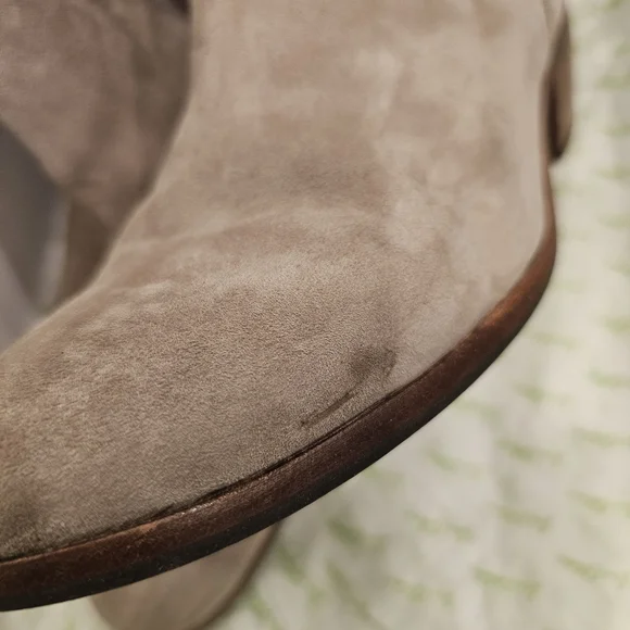 Sam Edelman Taupe Suede Block Heel Ankle Booties, Sz 7 - Picture 3 of 8